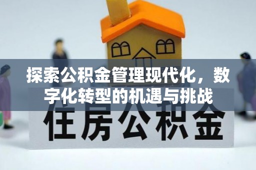 分宜探索公积金管理现代化，数字化转型的机遇与挑战
