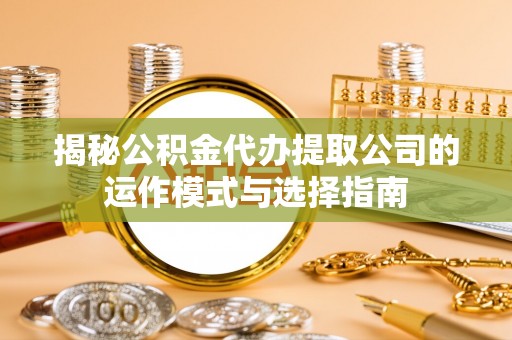 分宜揭秘公积金代办提取公司的运作模式与选择指南