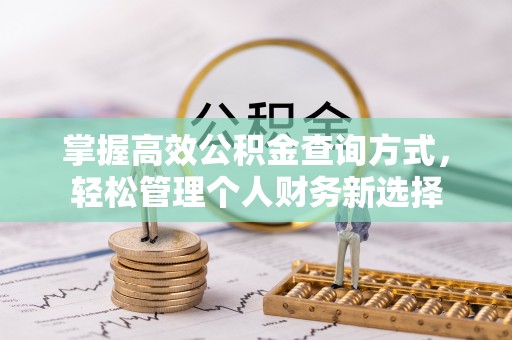 分宜掌握高效公积金查询方式，轻松管理个人财务新选择