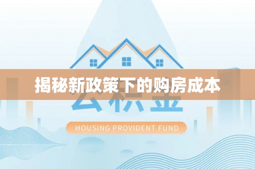 分宜揭秘新政策下的购房成本