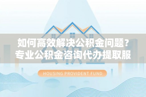 分宜如何高效解决公积金问题？专业公积金咨询代办提取服务来帮你
